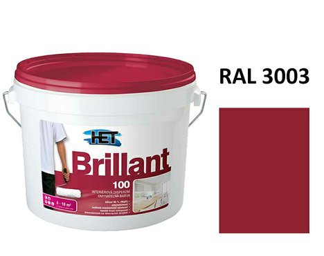 Červená rubínová RAL 3003 omyvatelná barva na stěnu Brillant 100