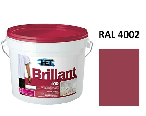 Červenofialová / Bordó barva RAL 4002 omyvatelná barva na stěnu Brillant 100
