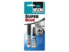 BISON Super Glue All Plastic 3 ml + 2 g | sekundové gelové lepidlo s aktivátorem