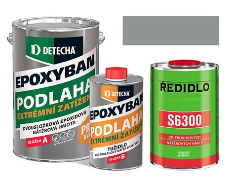 Detecha Epoxyban 20 kg RAL 7045 (stř šedý) | výhodná sada včetně ředidla S 6300 4 L