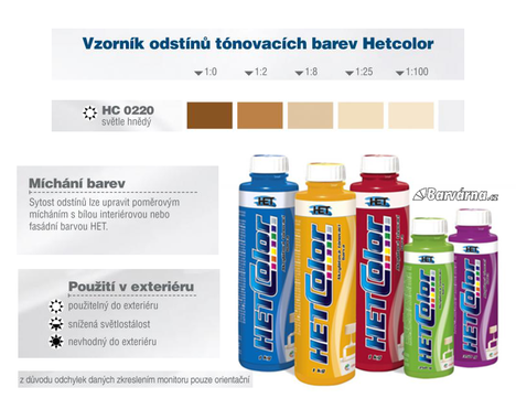 Hetcolor sv. hnědý 0220 tónovací barva 350 g