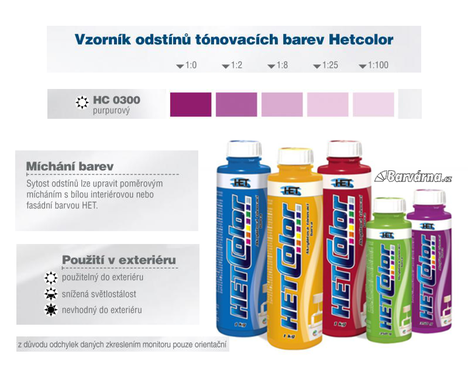 Hetcolor purpurový 0300 tónovací barva 350 g