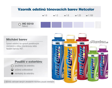 Hetcolor fialový 0310 tónovací barva 350 g