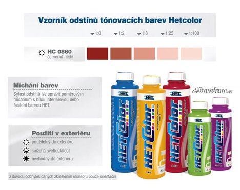 Hetcolor červenohnědý 0860 tónovací barva 350 g