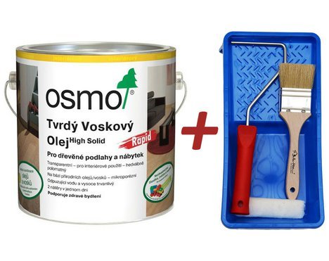 OSMO 3232 RAPID Tvrdý voskový olej, bezbarvý polomatný, 2,5 L a BONUS