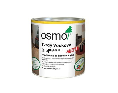 OSMO 3232 RAPID Tvrdý voskový olej, bezbarvý polomatný, 0,75 L
