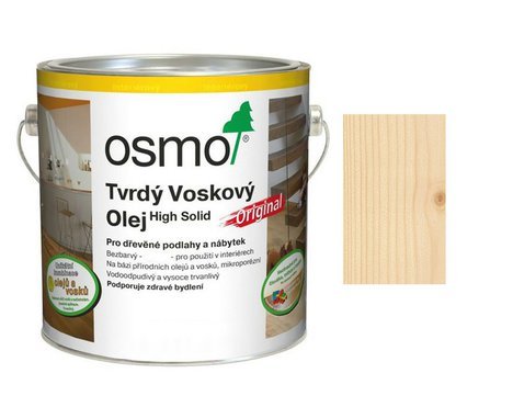 OSMO 3040 Tvrdý voskový olej barevný, bílý 0,75 L