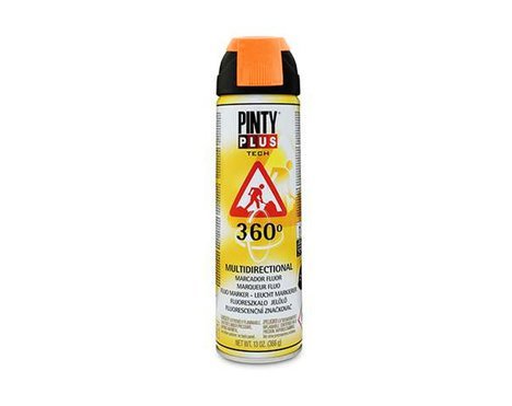 Značkovací sprej Oranžový fluo T143, široké stříkání dolů, 500 ml / 366 g (PINTY PLUS TECH