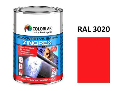 ZINOREX S 2211 červená  RAL 3020 3,5 L