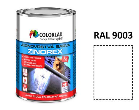 ZINOREX S 2211 bílá signální  RAL 9003  3,5 L