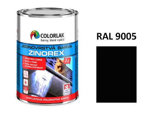 ZINOREX S 2211 černá  RAL 9005 3,5 L
