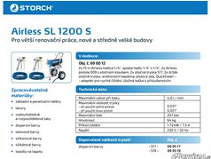 Stříkací zařízení SL 1200 S Storch Airless text