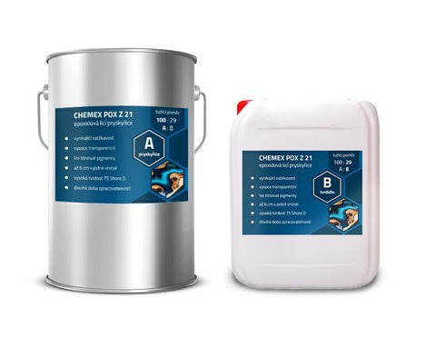Epoxidová pryskyřice | křiťálová licí pryskyřice | Chemex POX Z 21 | 6,45 kg | design 2025